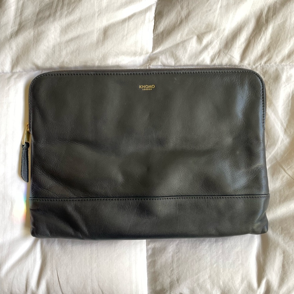 Knomo black leather crossbody